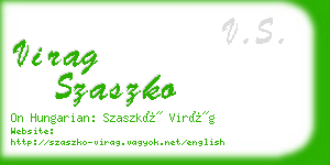 virag szaszko business card